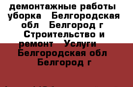 демонтажные работы, уборка - Белгородская обл., Белгород г. Строительство и ремонт » Услуги   . Белгородская обл.,Белгород г.